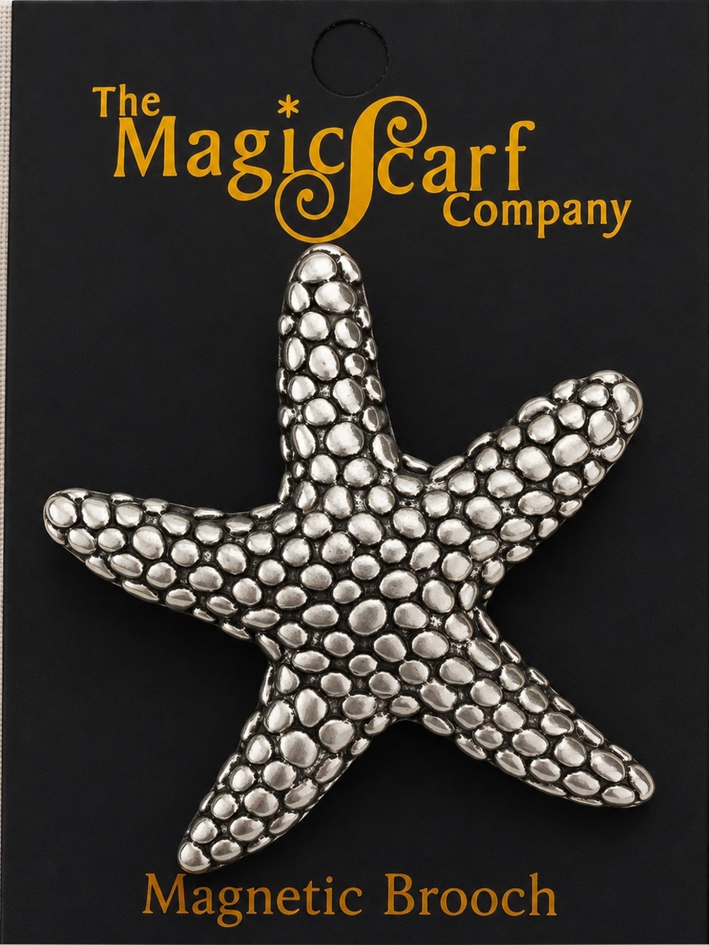 Silver Starfish Magnetic Brooch